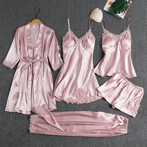 Conjunto de Pijama de Seda Gelada