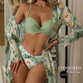 Conjunto Moda Praia Biquíni + Saída Grátis